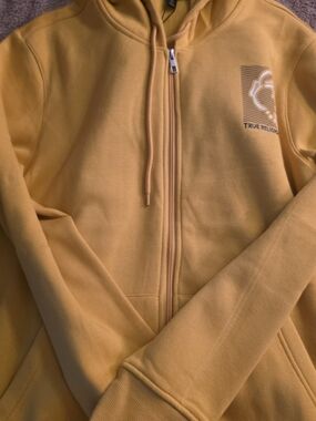 True Religion Mustard Yellow Zip-Up Hoodie And Sweatpants